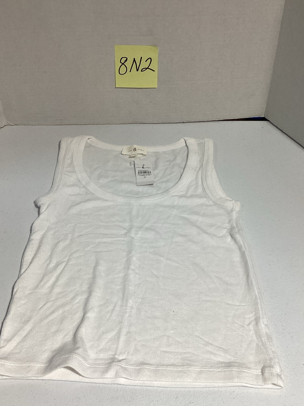 Lou & Grey White Ribbed Scoop Neck Tank Top